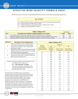 Effective Wind Velocity Formula Sheet