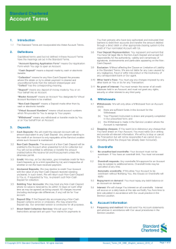 Account Terms - Standard Chartered Bank