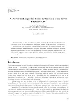 A Novel Technique for Silver Extraction from Silver Sulphide Ore
