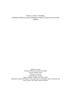 Faith as a Means of Healing: Traditional Medicine and the Ethiopian