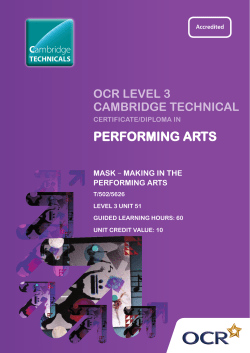 Mask making in the Performing Arts