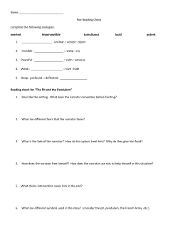 Name Poe Reading Check Complete the following analogies