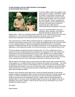 Einstein letter text - Creative Meditation