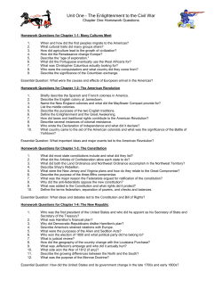 Unit One - The Enlightenment to the Civil War