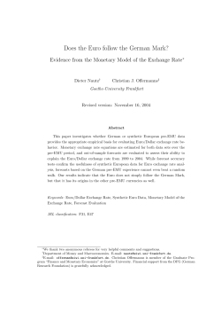 Does the Euro follow the German Mark? - Wiwi Uni