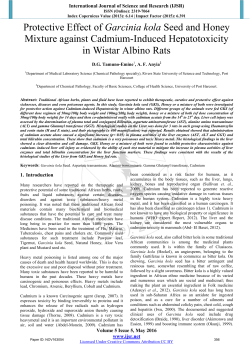 Protective Effect of Garcinia kola Seed and Honey Mixture against