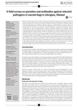 A field survey on parasites and antibodies against