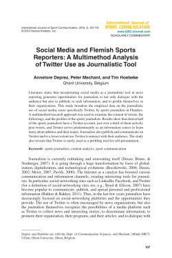 Social Media and Flemish Sports Reporters: A