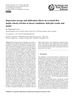 Depression storage and infiltration effects on overland flow depth
