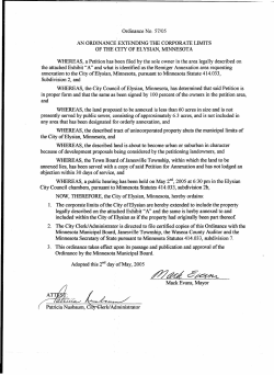 Ordinance #57/05 - City of Elysian, MN