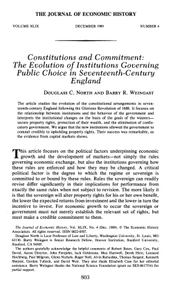 North and Weingast - Constitutions and Commitment