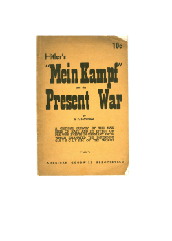 Mein Kampf And The Present War