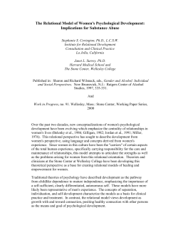 The Relational Model of Women`s Psychological Development