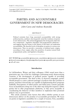 parties and accountable government in new democracies