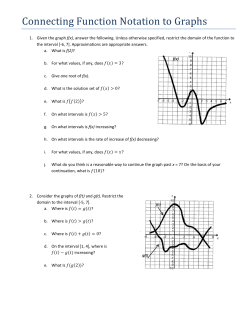 Connecting Function Notation to Graphs