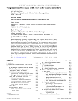 The properties of hydrogen and helium under extreme conditions