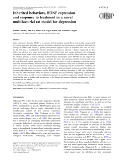 Inherited behaviors, BDNF expression and response to treatment in