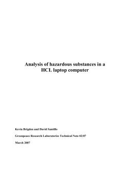 Analysis of hazardous substances in a HCL laptop computer