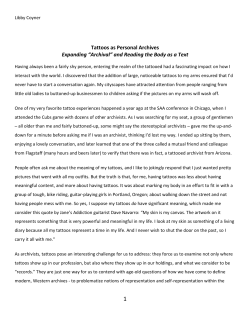 Tattoos as Personal Archives Expanding &ldquo;Archival&rdquo;