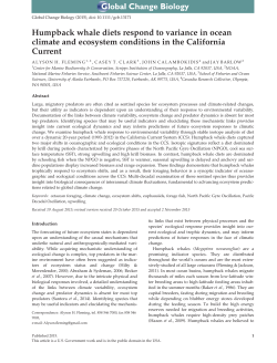 Humpback whale diets respond to variance in ocean climate and