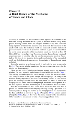 A Brief Review of the Mechanics of Watch and Clock