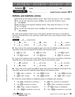 Definite and indefinite articles F