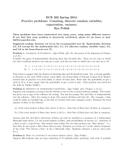 ECE 302 Spring 2012. Practice problems: Counting, discrete