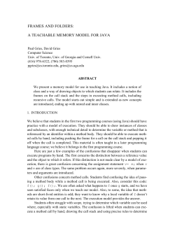 frames and folders: a teachable memory model for java