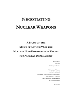 negotiating nuclear weapons - University of Twente Student Theses
