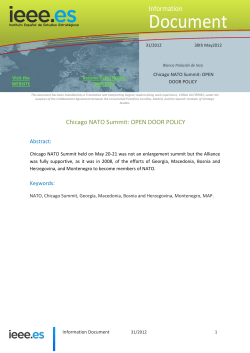Chicago NATO Summit: OPEN DOOR POLICY
