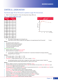 CHAPTER 16 – LINEAR MOTION