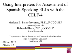 1045 Using Interpreters for Assessment of Spanish