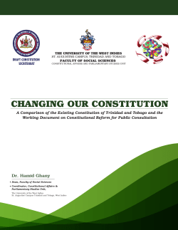 CHANGING OUR CONSTITUTION - UWI St. Augustine