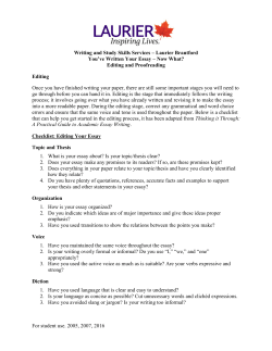 editing and proofreading - Wilfrid Laurier University