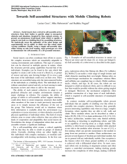 Towards Self-Assembled Structures with Mobile Climbing Robots