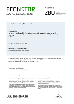 Are Short-Lived Jobs Stepping Stones to Long-Lasting