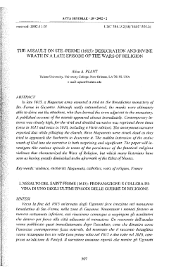 THE ASSAULT ON STE.-FERME (1615): DESECRATION
