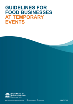 Guidelines for food businesses at temporary events