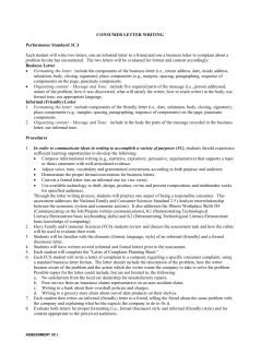 3C.I Consumer Letter Writing