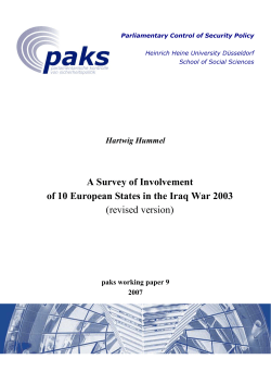 A Survey of Involvement of 10 European States in the Iraq War 2003