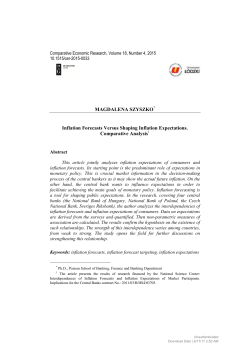 MAGDALENA SZYSZKO Inflation Forecasts Versus