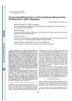 Oxygen Equilibrium Curve of Normal Human Blood and Its