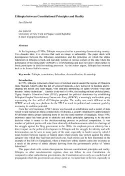 Ethiopia between Constitutional Principles and