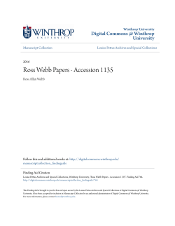 Ross Webb Papers - Accession 1135