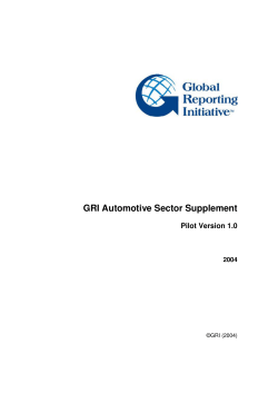 GRI Automotive Sector Supplement
