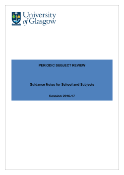 Guidance Notes for Subjects and Schools 2016-17