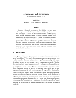 Distributivity and Dependency