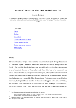 Chaucer`s Fabliaux: The Miller`s Tale and The