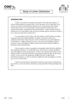 Study of Lichen Distribution
