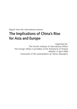 Inter-Asian Relations: A View from China